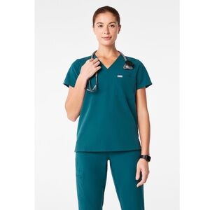 Figs Caribbean Blue Catarina Scrub Top